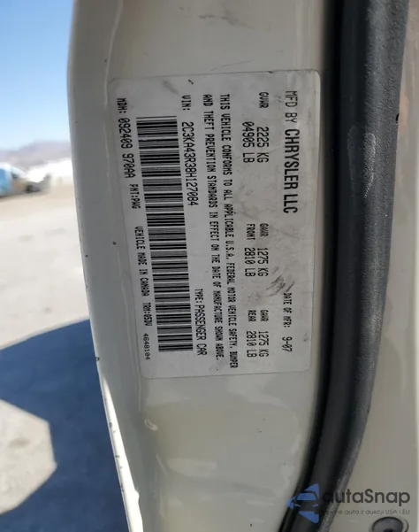 2008 Chrysler 300 Lx z USA, uszkodzony, nr VIN 2C3KA43R38H127084